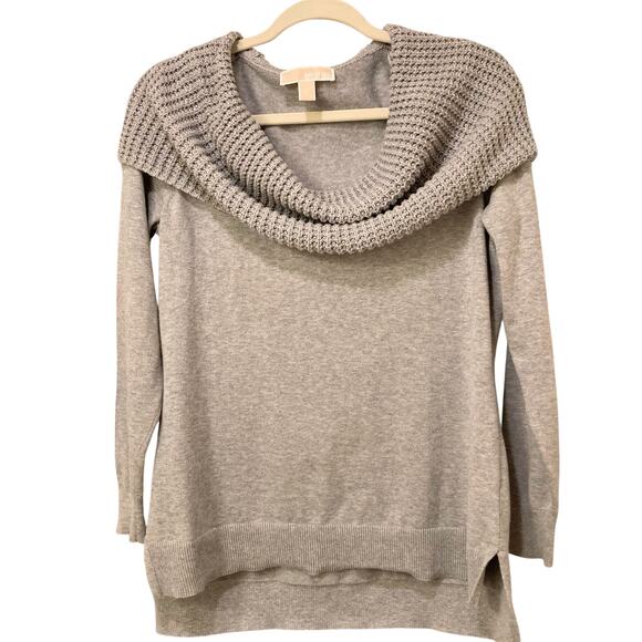 Michael by Michael Kors Gray Cowl Neck Sweater Size L EUC - Picture 1 of 7